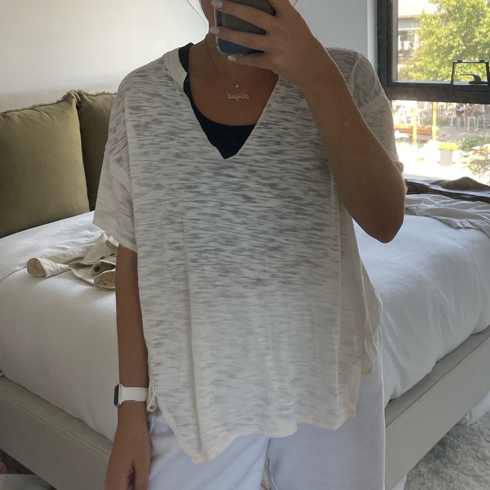 Ivory Heathered Free People Tee